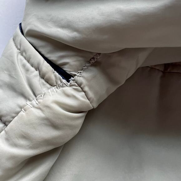 True Vintage 70s Snuggler Skiwear Ski Jacket Nylon Puffer Varisty Stripe Gray - Picture 13 of 16